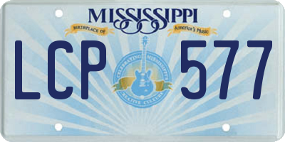 MS license plate LCP577