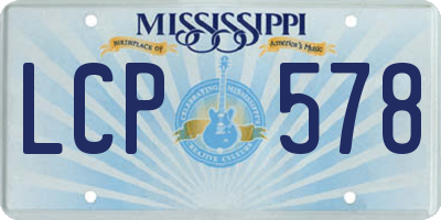 MS license plate LCP578