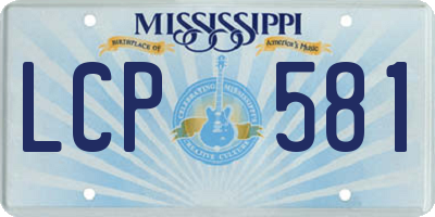 MS license plate LCP581