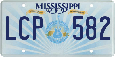 MS license plate LCP582