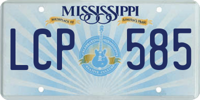 MS license plate LCP585