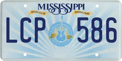 MS license plate LCP586
