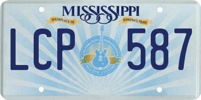 MS license plate LCP587