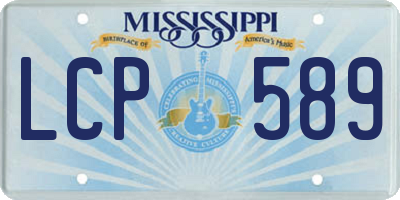 MS license plate LCP589