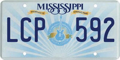MS license plate LCP592