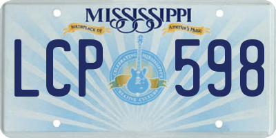 MS license plate LCP598