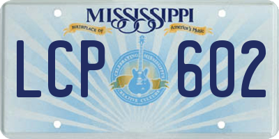 MS license plate LCP602