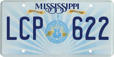 MS license plate LCP622