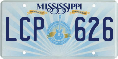 MS license plate LCP626