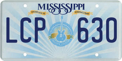 MS license plate LCP630