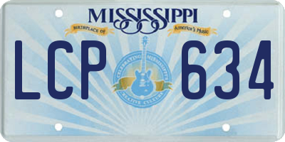 MS license plate LCP634