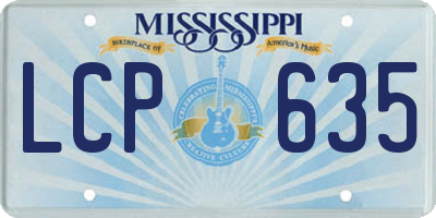 MS license plate LCP635