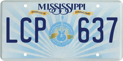 MS license plate LCP637