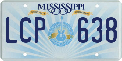 MS license plate LCP638