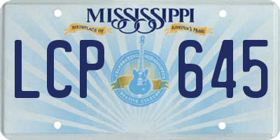 MS license plate LCP645