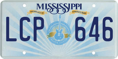 MS license plate LCP646