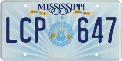 MS license plate LCP647