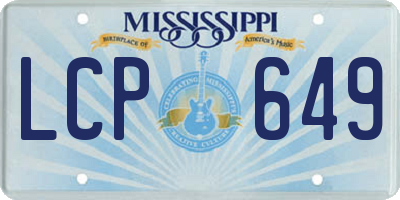 MS license plate LCP649