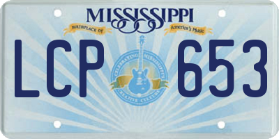 MS license plate LCP653