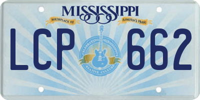 MS license plate LCP662