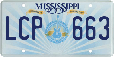 MS license plate LCP663