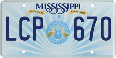MS license plate LCP670