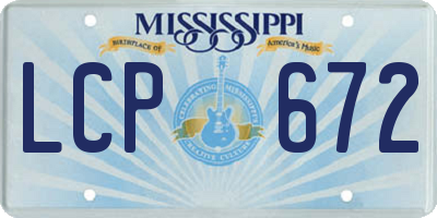 MS license plate LCP672