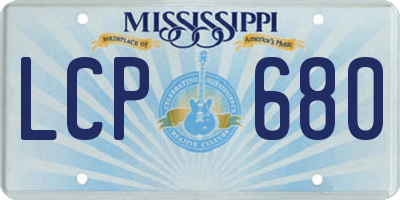MS license plate LCP680