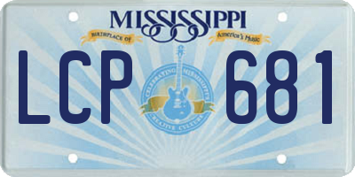 MS license plate LCP681