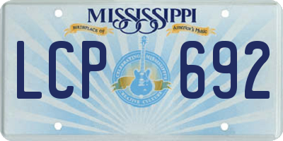 MS license plate LCP692