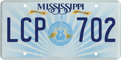 MS license plate LCP702