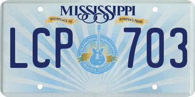 MS license plate LCP703