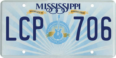 MS license plate LCP706