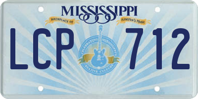 MS license plate LCP712