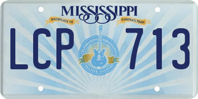 MS license plate LCP713