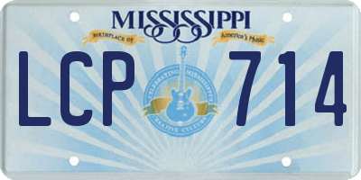 MS license plate LCP714
