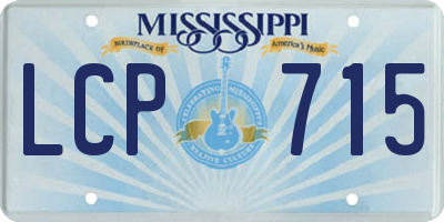 MS license plate LCP715
