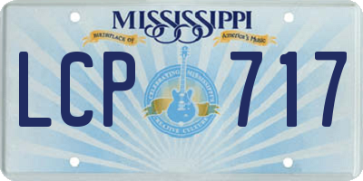 MS license plate LCP717