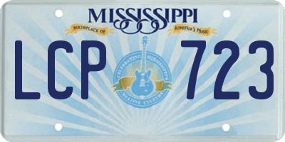 MS license plate LCP723
