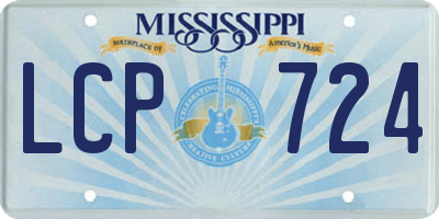 MS license plate LCP724