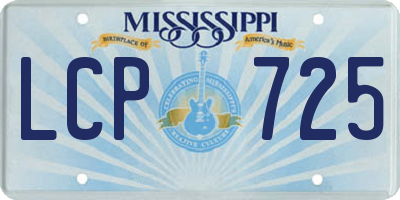 MS license plate LCP725