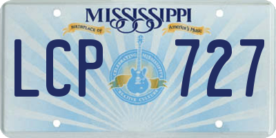 MS license plate LCP727