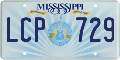 MS license plate LCP729