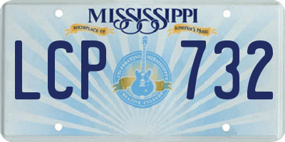 MS license plate LCP732