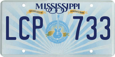MS license plate LCP733