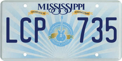 MS license plate LCP735