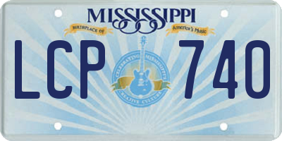 MS license plate LCP740