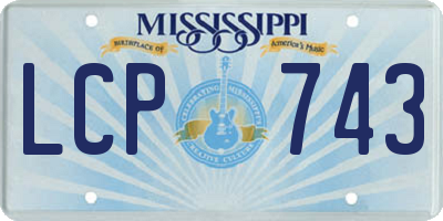 MS license plate LCP743