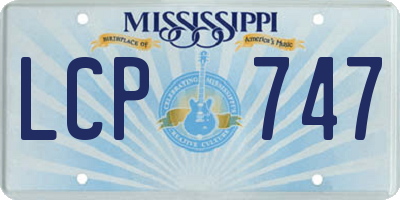 MS license plate LCP747