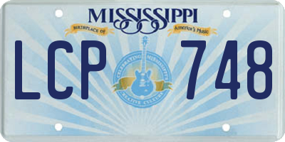 MS license plate LCP748